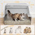 UNZIPE Stainless Steel Litter Box - XL Extra Large Cat Litter Box with Lid, Enclosed Metal Litter Pan with High Sided Enclosure & Scoop, Anti Leakage, Easy to Clean, Odor Control (White)