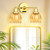 OUTON 2 Light Bathroom Wall Lights, Rechargeable Battery Operated Wall Sconce with Tulip Glass Lampshade, Remote, Touch Control, Dimmable, 8000mAh Battery, Wall Lamp for Mirror Living Room, Orange