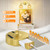 OUTON 2 Light Bathroom Wall Lights, Rechargeable Battery Operated Wall Sconce with Tulip Glass Lampshade, Remote, Touch Control, Dimmable, 8000mAh Battery, Wall Lamp for Mirror Living Room, Orange