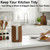 Acacia Wood Paper Towel Holder for Countertop with Splash Guard & Handles