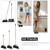 GLOYY Indoor Broom and Dustpan Comb Set,Heavy Duty Stainless Steel Metal Dust Pan with Long Handle Sweeping Soft Bristles Broom for Floor Home Lobby Office