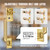 LOQRON Brushed Gold Double Front Door Lock Set, Keyed Entry Front Door Handleset with Dummy, Square Heavy Duty Door Lever and Single Cylinder Deadbolt Combo, Satin Brass