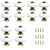 AUXBC 12Pcs 1.3" Ceramic Round Knobs, Antique Brass and Ceramic Cabinet Knobs, White Furniture Knobs, Single Hole Drawer Handle Pulls for Drawer Closet Dresser Cupboard Wardrobe Door Kitchen