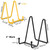 Plate display stand 3 Inch Gold 3‘’ & plate display holder4‘’ 4 Inch Black Metal Plated Kitchen Book Holder/Stand, Wire Metal Easel, Small Photo Stands for Table, Display for Picture Frames, Plaques, & Plates