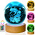 LINSINA Dragon Lamp, 3.15in 16 Colors Crystal Ball Night Light with Wooden Base and Remote Control, Birthday Gift and Dragon Gifts for Women Men Kids (New Axolotl)