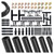 94PCS 5Ft Vacuum Hose Automotive Set,6 Sizes 3/8",5/16",1/4",3/16",5/32",1/8" Silicone Vacuum Lines Kit with 64 Connectors & 24 Clamps,High Temp Resistant Vacuums Hose Kit (94PCS)