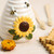 WAIT FLY Bee and Sunflower Ceramic Soap Dispenser with Plasic Pump, Refillable Lotion Soap Bottle-Sunflower-1