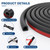 Neyway 20FT Silicone Weather Stripping Door Seal, 0.7 x 0.4 Inch, Black