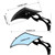DgNeLai Universal Motorcycle Mirrors Black Diamond Blue Lens
