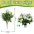 Coreland 12 Bundles Artificial Impatiens Flowers for Outdoor, UV Resistant Realistic Silk Flowers Faux Plant Bushes for Patio Garden Porch Decoration, White