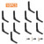 Adyoney 10Pcs Heavy Duty L Brackets, 4 Inch Black Angle Bracket