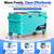 RinseWise Easy-Use Gen 2 Mop Bucket, Clean/Dirty Water Separation, 6 Heads