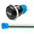 Gebildet 16mm 12V-24V/5A Pre-Wiring Momentary Switch, Speaker Horn Black Push Button, Waterproof Metal Switch with Blue Led Light for Car Boat