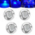 FZSSHYG 4Pcs 3" Round Chrome Blue Marine Boat Lights for Boating Cabin Deck Courtesy Stern Transom Lights,Pontoons,Navigation Vessels Lamp,Waterpoof IP67,DC 12V,Surface Mount