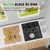 Black 16x17In RV Kitchen And Bar Sink-Stainless Steel Undermount Single Bowl Space-Saving Workstation Kitchen&Bar Sink Come With Foldable Faucet,Cutting Board,SS Grid Nice For RV,Tiny Home,Small Bar