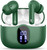 Btootos Wireless Earbud Bluetooth Headphones with 4 Mic, LED Power Display Bluetooth 5.3 True Wireless Earbud,Deep Bass Mini Wireless Headphones in Ear Buds Earphones Sport Elegant Green