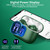 Btootos Wireless Earbud Bluetooth Headphones with 4 Mic, LED Power Display Bluetooth 5.3 True Wireless Earbud,Deep Bass Mini Wireless Headphones in Ear Buds Earphones Sport Elegant Green