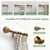 QDWIS Gold Curtain Rods for Windows 48 to 84 Inch,1'' Diameter Drapery Rods with Imitation Wood Grain Leaf Pattern Finials,Boho Adjustable Heavy Duty Curtain Rods Set,36-88'',Antique-Gold Wood