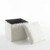Urban Lifestyle Mongolian Fur Collapsible Storage Ottoman 15 Inch Square Soft White Modern Multipurpose Footrest Bench Living Room Furniture Accent Décor