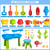 VATOS 3 Tier Sand Water Table, Kids Splash Sand Table Water Toys for Aged 3 4 5 6 7 8 9, Activity Sensory Table Summer Beach Outside Toys for Toddlers Kids VATOS 3 Tier Sand Water Table, Kids Splash Sand Table Water Toys for Aged 3 4 5 6 7 8 9, Activity Sensory Table Summer Beach Outside Toys for Toddlers Kids