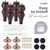 Btowin 8 Inch / 20cm Solid Wood Furniture Legs,4Pcs Couch Legs Wooden Bun Feet Sofa Feet with Threaded M8 Hanger Bolts &Mounting Plate &Screws for Sofa Cabinet Ottoman Armchair (Glaze