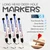 DYULJS 20PCS Long Head Deep Hole Markers, 20mm Deep Reach, Waterproof, Permanent, Metal Marking Pens (Black) for Construction Bathroom Woodworking (20)