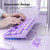 MOFII Keyboard Wired Large Print, Computer Keyboard Plug Play, Colorful Retro Round Typewriter Keyboard with Numeric Keypad and Media Hotkey for Windows PC Laptop (Pale Purple)