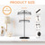 iDavosic.ly 2 Tier Rotating Necklace Holder Organizer with 42 Hooks, Black
