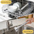 Meat Masher Stainless Steel, Heavy Duty Ground Beef Masher, 6-Blademeat Meat Chopper Potato Masher Hamburger Smasher, Dishwasher Safe (L, Stainless Steel)