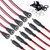 DIANQI DC Power Threaded 5.5 x 2.1MM Female Panel Mount Barrel Connector Adapter Kit with Cover Cap(Black 6 Pairs)