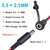 DIANQI DC Power Threaded 5.5 x 2.1MM Female Panel Mount Barrel Connector Adapter Kit with Cover Cap(Black 6 Pairs)