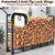 Amagabeli 6ft Firewood Rack Outdoor Heavy Duty Fire Wood Rack Log Holder Organizer Stand for Fireplace Indoor Adjustable Metal Wood Pile Lumber Storage Organizer Stacker for Patio Porch Black