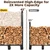 Amagabeli 6ft Firewood Rack Outdoor Heavy Duty Fire Wood Rack Log Holder Organizer Stand for Fireplace Indoor Adjustable Metal Wood Pile Lumber Storage Organizer Stacker for Patio Porch Black