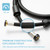 OFFO Shower Hose, 48 in Bidet Hose High Pressure Explosion Proof Toilet Hose for Bidet Sprayer Stainless Steel Electroplating Handheld Shower Hose Flex Hoses with Woven Inner Tube, Matte Black