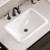 Bathroom Rectangle Vessel Sink 20" x 15" Semi Recessed Sink White Drop in ceramic Sink with Overflow Modern Sinks Bowl Vanity Above Counter Basin