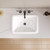 Bathroom Rectangle Vessel Sink 20" x 15" Semi Recessed Sink White Drop in ceramic Sink with Overflow Modern Sinks Bowl Vanity Above Counter Basin