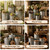 MODE HOME Galvanized Metal Kitchen Canister Set of 4 with Wooden Lids, Rustic Farmhouse Storage Buckets with Spangle Finish for Coffee, Tea, Snacks, Herb Planters & Beverage Tubs