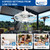 Depuley Outdoor Ceiling Fan with Light: 20 Inch Outdoor Gazebo Hanging Fans with Remote App - Waterproof Plug in Caged Ceiling Fan for Patio Porch Canopy Pergola white