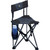 GCI Outdoor Quik-E-Seat | Portable, Folding Tripod Chair with Drink Holder and Padded Lumbar Support — Black
