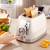 Wiltal Beige Cute Retro Toaster 2 Slice with 1.58" Wide Slots, Bread toaster with Cover and Warm Rack, Stainless Steel Toasters with Removable Crumb Tray, Preheat, Defrost, Cancel Function (Cream)