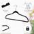 Quality Hangers 10 Pack Slim Plastic Hangers for Clothes - 16.5" Won't Crease Your Clothes, Heavy Duty Non-Velvet Black Hangers, 360° Swivel Chrome Hook Dresses Coats Shirts (10, Black)