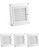 QWORK 4" Louvered Vent Cover, 4 Pcs Covers for Outdoor Dryer Vent Exhaust Air Covers (white)
