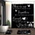 NEWSUYAA Black Bathroom Shower Curtain Set with Family Quotes,4 Pcs Home Inspirational Bath Decor with Non-Slip Bath Mat, Toilet Lid Cover & U-Shape Rug, Modern Farmhouse 72x72 Inch with Hooks