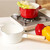 FYUEROPA Enamel Milk Pot, Butter Warmer Non-stick Saucepan, 6 Inch 37 Oz Cookware with Wooden Handle (White)