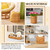 Teenyyou 3 Pcs Rattan Bathroom Accessories Set Wicker Handwoven Trash Can Basket Waste Paper Basket Square Tissue Box Holder Toilet Vanity Tray for Kitchen Office Organizer Decorative(Natural)