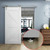JUBEST Silver Aluminum Floor Guide for Sliding Barn Door Hardware Set of 2, T Shape Guide, Floor Mounted, Install Easily