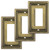 Henne Bery Sunken Pearls Heavy Duty Decorative Wall Plate Switch Plate Outlet Cover (Single Decorator, 3 Pack, Antique Brass)