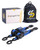 Strapinno Retractable Ratchet Straps - 1 in x 2.5 ft Heavy Duty Adjustable Boat Transom Tie Down, 2PCS, 2400lbs Breaking Strength, Safety S Hooks, For Boat, Jetski, Seadoo, Waverunner, and PWCs (Blue)