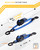 Strapinno Retractable Ratchet Straps - 1 in x 2.5 ft Heavy Duty Adjustable Boat Transom Tie Down, 2PCS, 2400lbs Breaking Strength, Safety S Hooks, For Boat, Jetski, Seadoo, Waverunner, and PWCs (Blue)