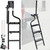KEWISAUTO 42" Foldable Pickup Truck Tailgate Ladder with Grab Handle